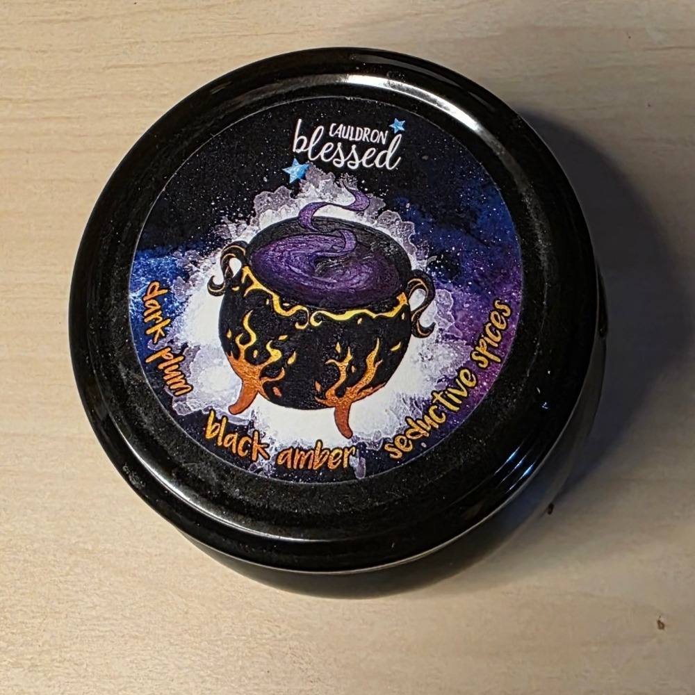 Cauldron Blessed Candle OS Black New Dark Plum Black Amber Seductive Spices